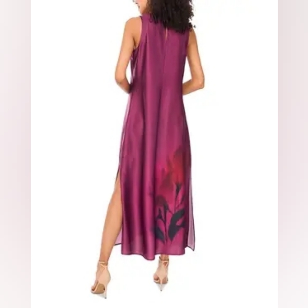 Vince Camuto | NWT Wonderwall Satin Maxi Dress Sweet Plum Large - Picture 2 of 13